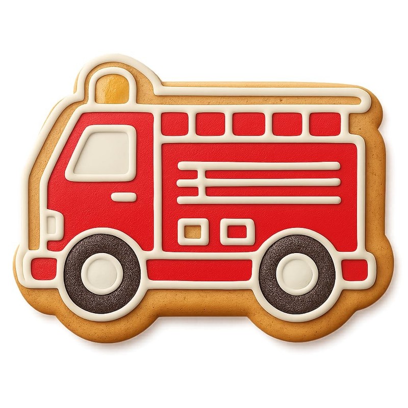 Firefighting Engine Cookie Cutter & Stamp - 4x2.8" Fun Baking gallery