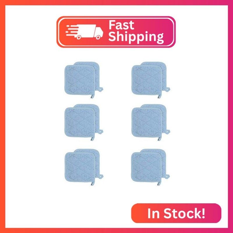 Arkwright Pot Holders for Kitchen – Heat Resistant Square Hot Pads Set of 12, Pr