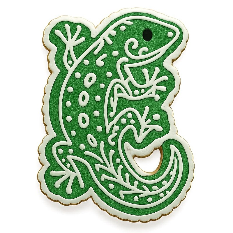 Climbing Leopard Gecko Cookie Cutter & Stamp, Fondant & Clay - 4x2.5 gallery