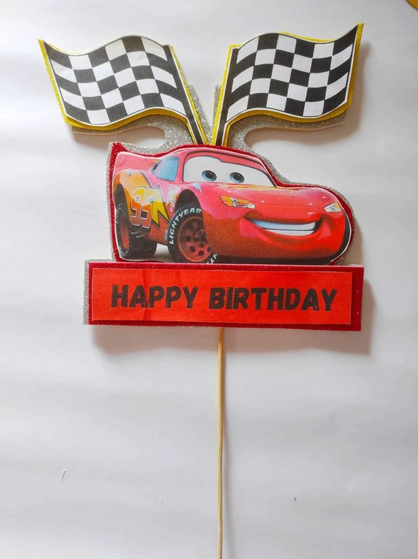 Disney Cars Cake Topper & 12Cupcake toppers Kids Birthday Party Decorations gallery