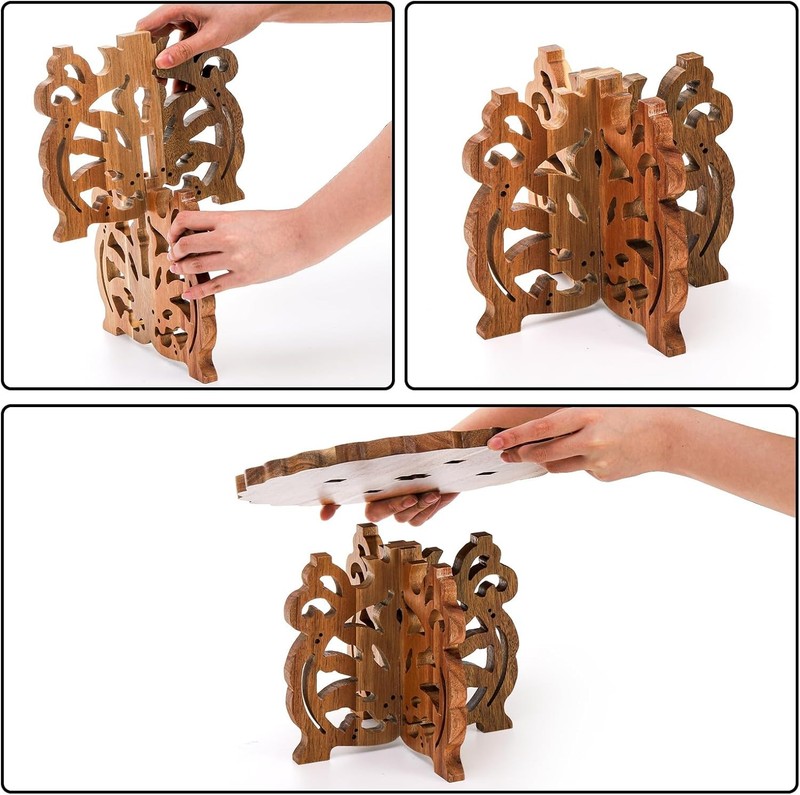 12" Wood Cake Stand Acacia Wooden Rustic Cupcake Holder Wedding Table gallery