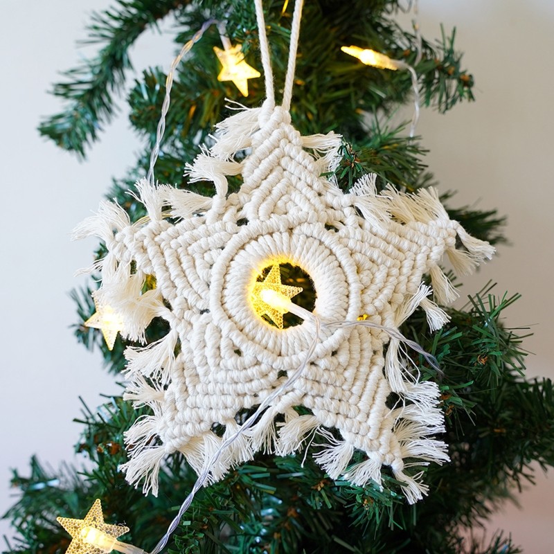 Hand Woven Macrame Pendant Tapestry Boho Style Cotton Handmade Ornament gallery