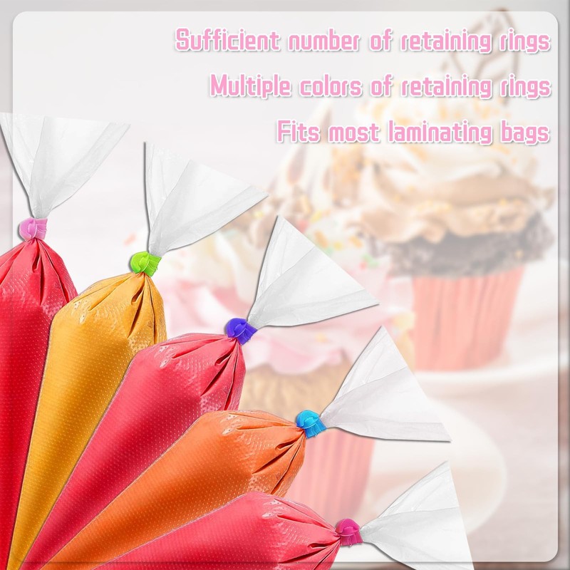 120-Pcs Reusable Silicone Pastry Bag Ties for Icing Piping Baking Cookies gallery