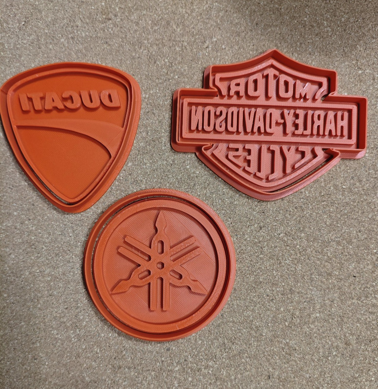 Harley Davidson Ducati Yamaha Motorcycle Cookie Stamps 3D 3 Piece Set