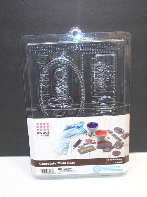 Chocolate Bar Candy Mold 10 Cavity 2 Pack Plastic