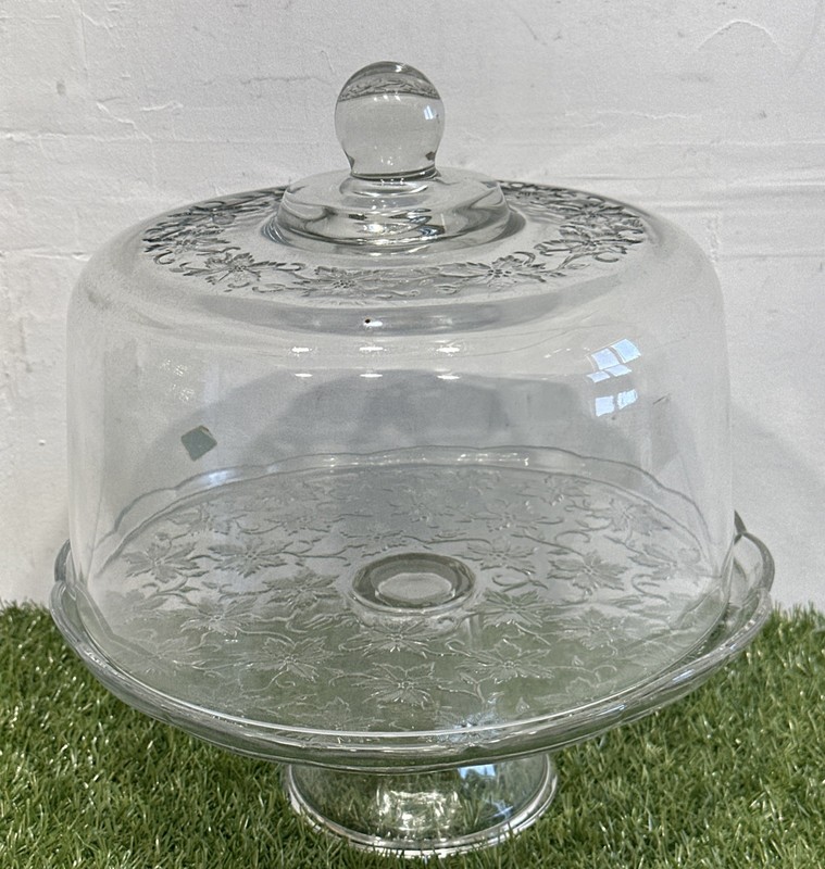 Princess House Exclusive Fantasia Crystal Pedestal Cake Plate Dome