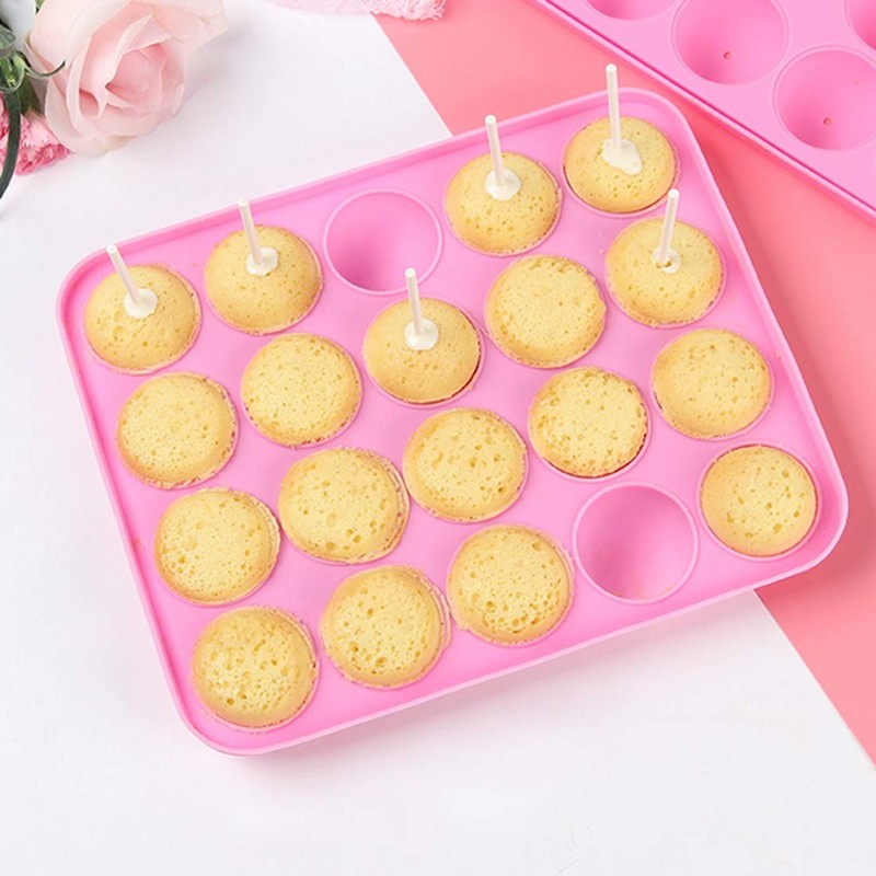 2 Pack 20-Cavity Silicone Cake Pop Mold for Hard Candy Lollipop Party Cupcake gallery
