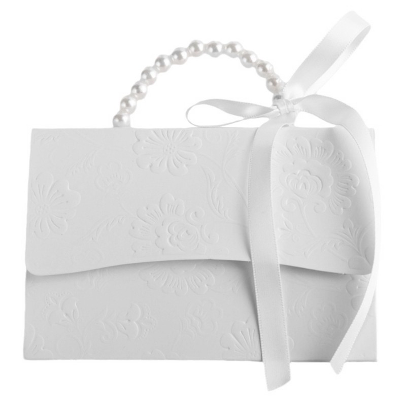 Wedding Favor Boxes,Paper Gift Boxes Pearls Handbag Chocolate Treat Gift Boxes