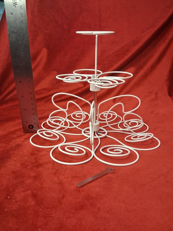 Wilton Cupcake and Treat Stand 3-Tier White Wire Display Holds 13 NIB 307-834 gallery