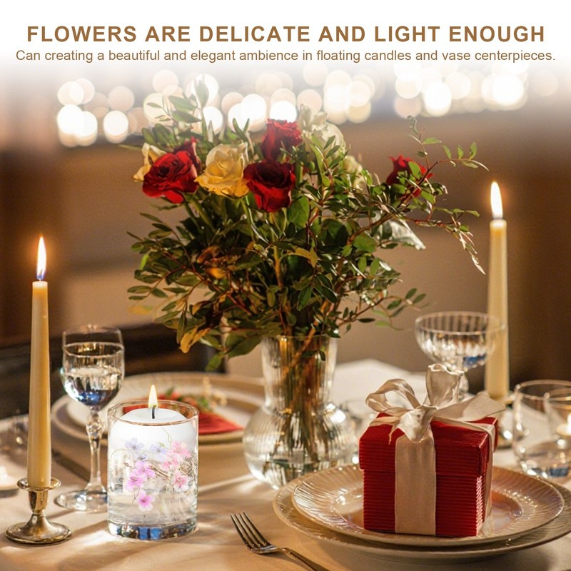 24Set Floating Flowers for Centerpieces Wedding Pink White Pea Flower gallery