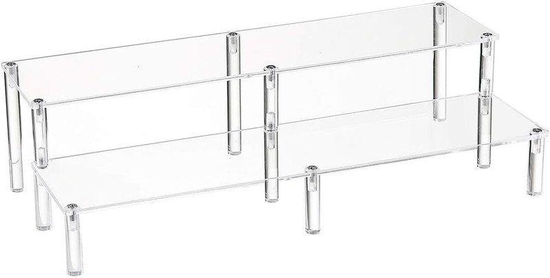 2 Tier Clear Acrylic Display Stand Cupcakes Holder, Dessert Display Riser for Gr
