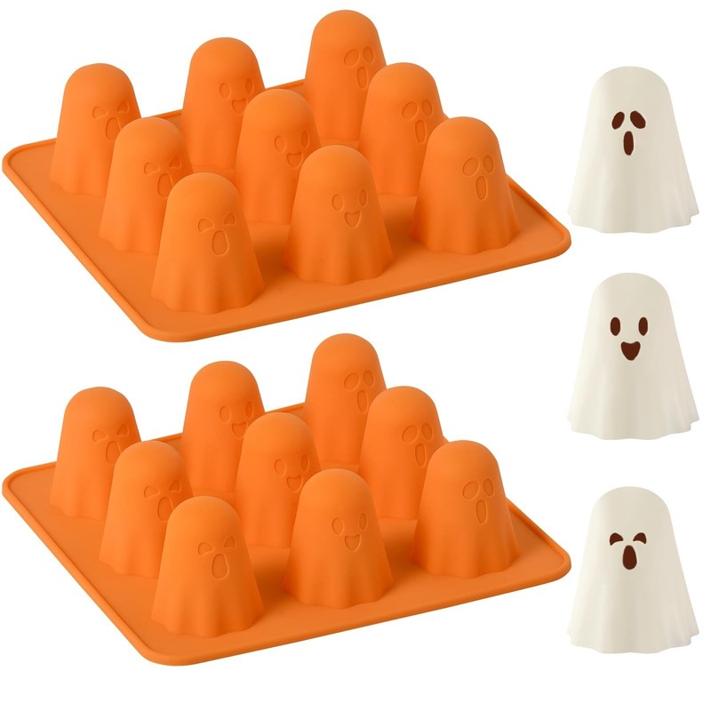 3D Ghost Silicone Molds 2-Pack Non-Stick 9-Cavity for Candy Jelly Cake Halloween gallery