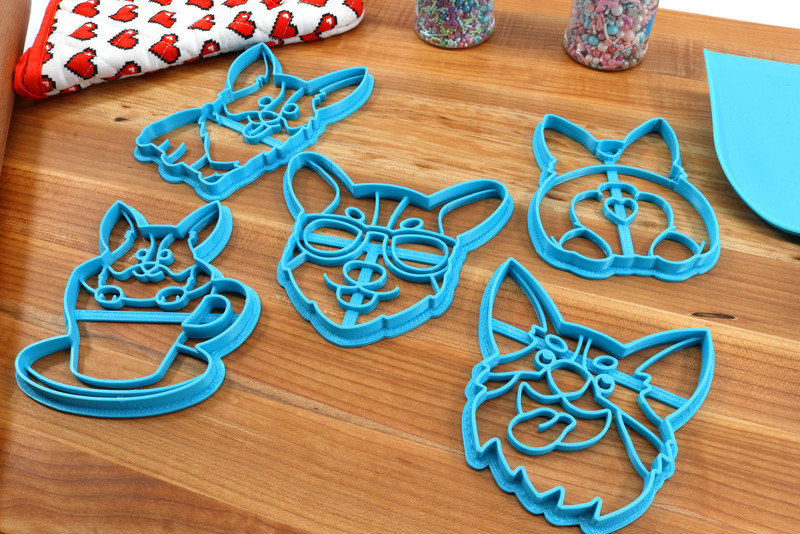 Kawaii Corgi Cookie Cutters - Corgi Butt, Sitting Corgi, Smiling Corgi, gallery