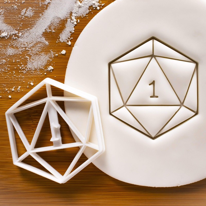 Set of 3 Cookie Cutters Designs Icosahedron, Natural 1, Natural 20, 3 pieces ... gallery