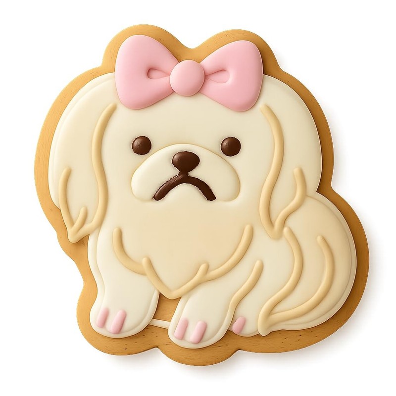 Pekingese with Bow Cookie Cutter & Stamp - 4x3.8 gallery