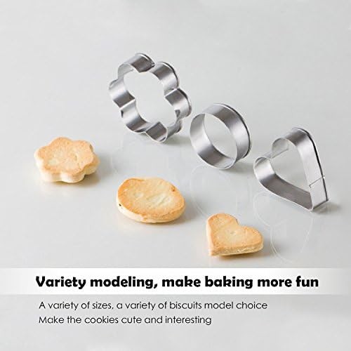 30Pcs Mini Cookie Cutters Set- Heart Star Flower Round Square Hexagon Oval gallery