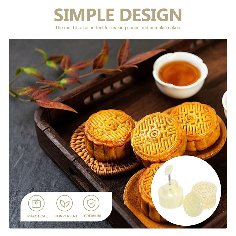 1 Set Creative MidAutumn Bean Mooncake Molder Press Tool Easy Release Home Use gallery