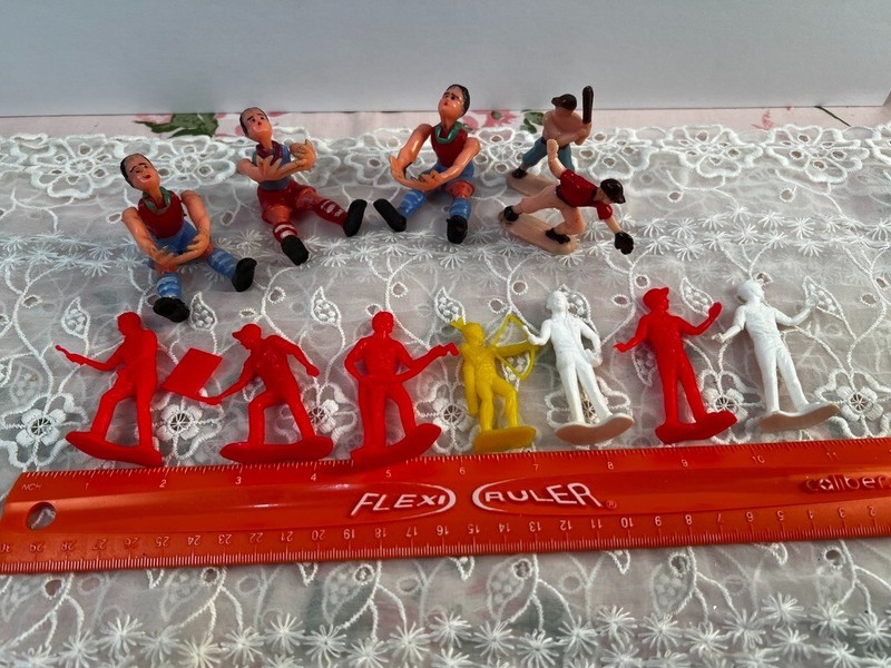 Vintage Plastic Cake Toppers Toys Basketball Players Gas Station Workers gallery