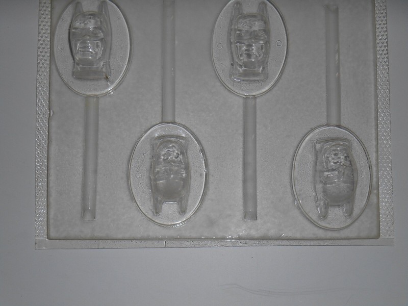 Vintage DC Comics BATMAN & ROBIN Character Chocolate Candy Lolli Pop 2 Mold Lot gallery