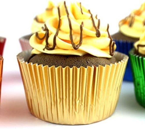 Gold Foil Cupcake Liners - Eco-Friendly Baking Cups for Weddings & Birthdays gallery