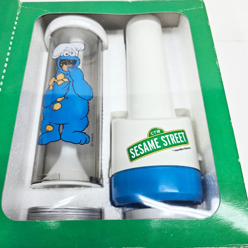 VTG Hamilton Beach Sesame St Cookie Monster Press w/ Box & Manual & 11 Disks gallery