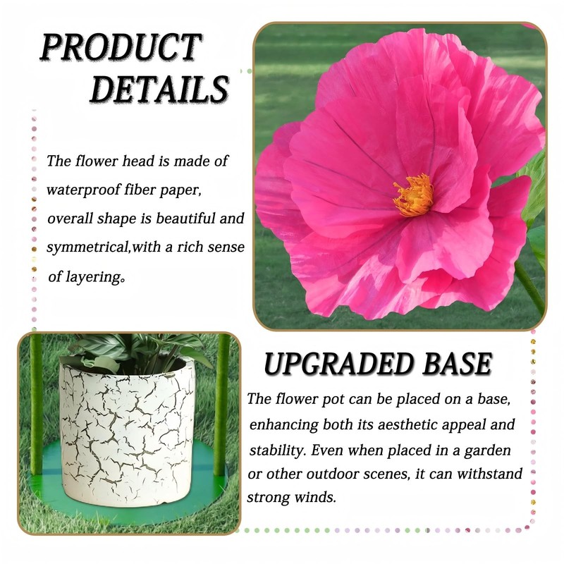 Puibtoiv 5.8 Ft Giant Artificial Flowerslarge Paper Flowerhuge Poppy Flowers gallery