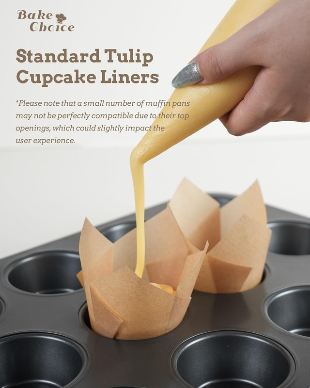 Nordic Paper 200Pcs Tulip Cupcake Liners for Baking Cups with Four Fancy Designs gallery