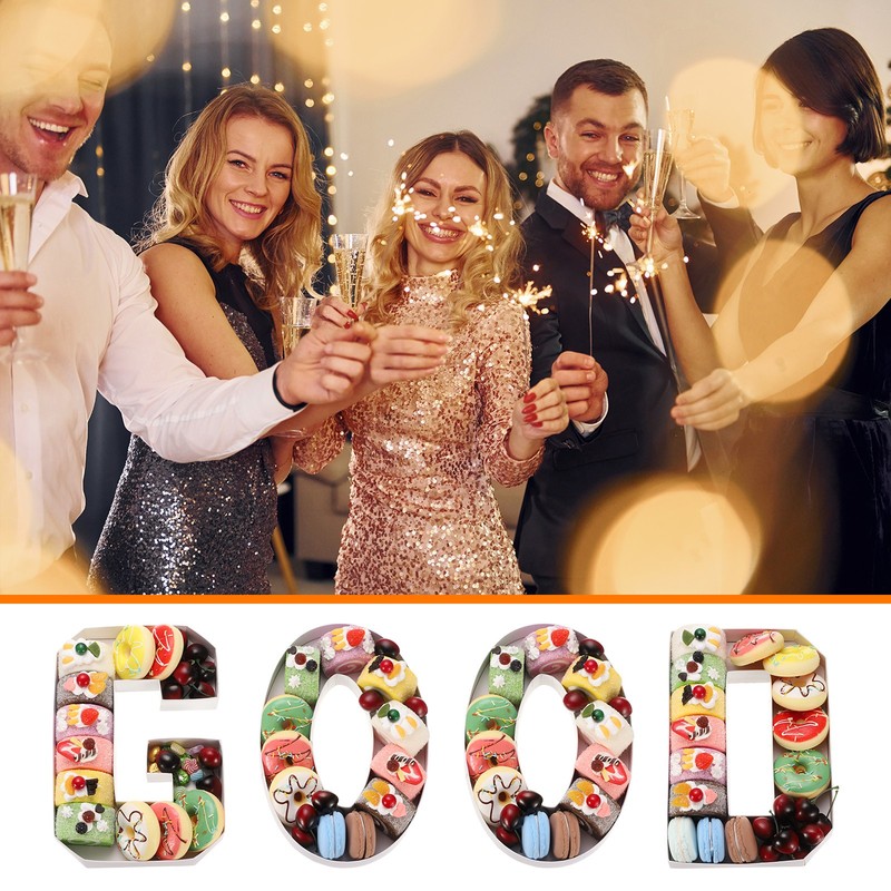 6.7" Cardboard Number for Charcuterie, Cardboard Food Tray (White Letter L) gallery