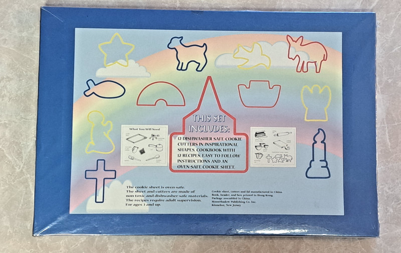 Religious Cookie Cutter Set: 12 Shapes, Cookbook & Baking Sheet, New in Box gallery