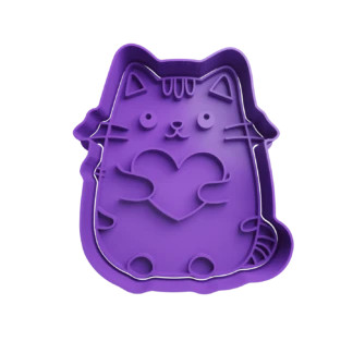 Cat with Heart Cookie Cutter