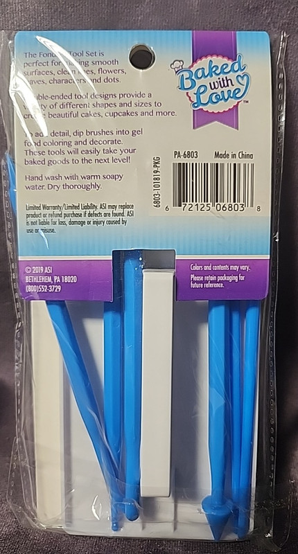 Baked With Love Fondant Tool 7 Piece Set Blue Cake Decorating Smoother Brush NIP gallery
