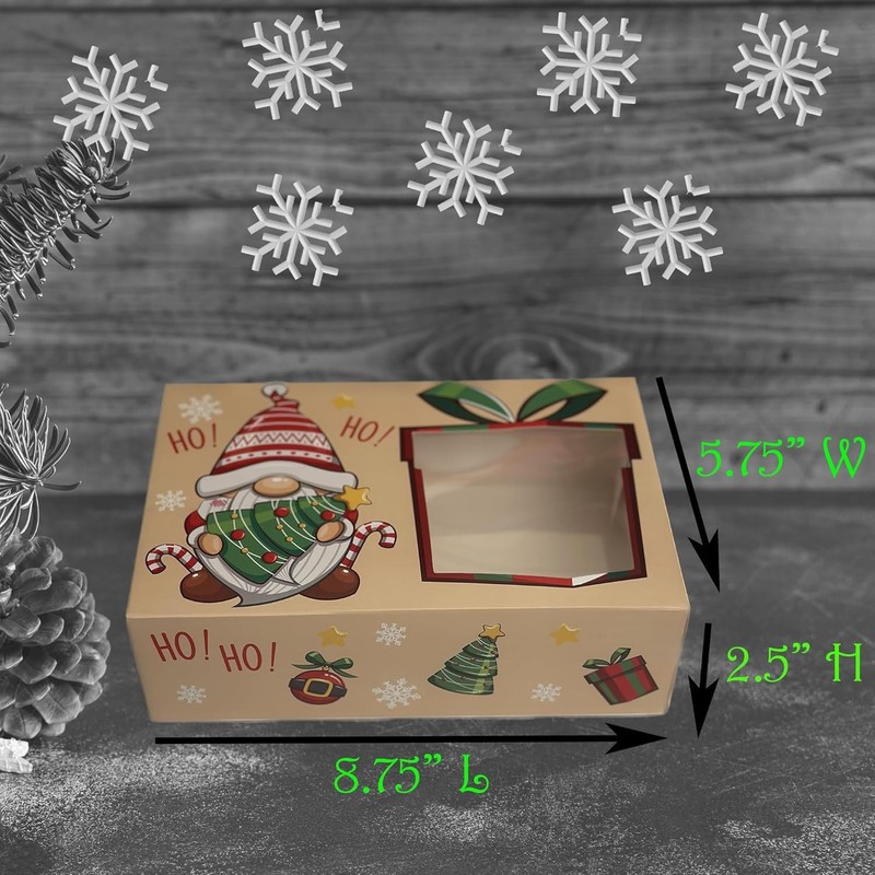 24pc Christmas Cookie Boxes Bulk Holiday Treat Bakery Gift Candy Packaging Set gallery