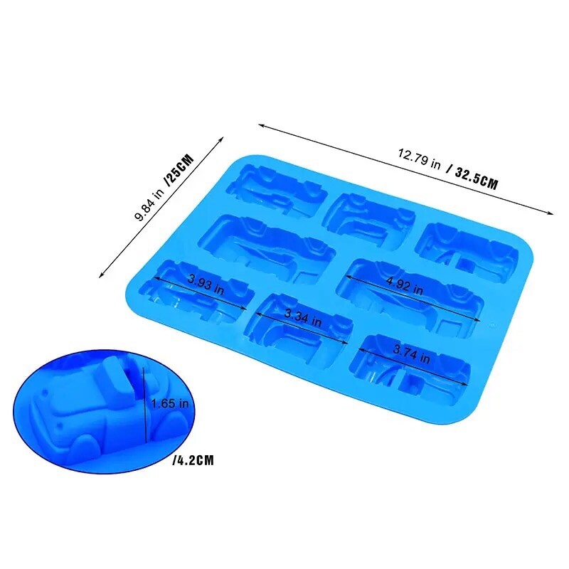 8 Cavity Large Car Jeep Silicone Cake Chocolate Fondant Jelly Candy DIY Mould gallery