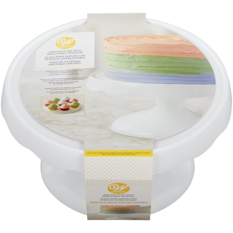 2-In-1 Pedestal Cake Stand and Serving Plate, 10-Inch round Stand