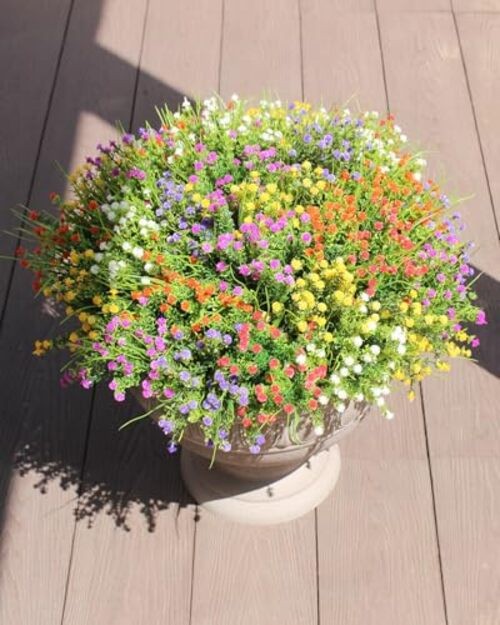 Faux Artificial Plants Outdoor Flowers Fake Babys Breath 18 pcs Mix Colors gallery