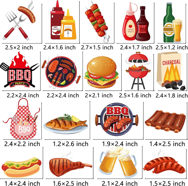 36Pcs BBQ Theme Cupcake Toppers Barbecue Theme Cake Cupcake Decor for Summer Bar gallery