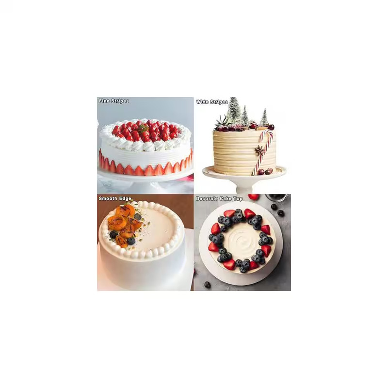 4-Piece Acrylic Cake Scraper Set with 7 Unique Shapes, Large Transparent Smoothe gallery