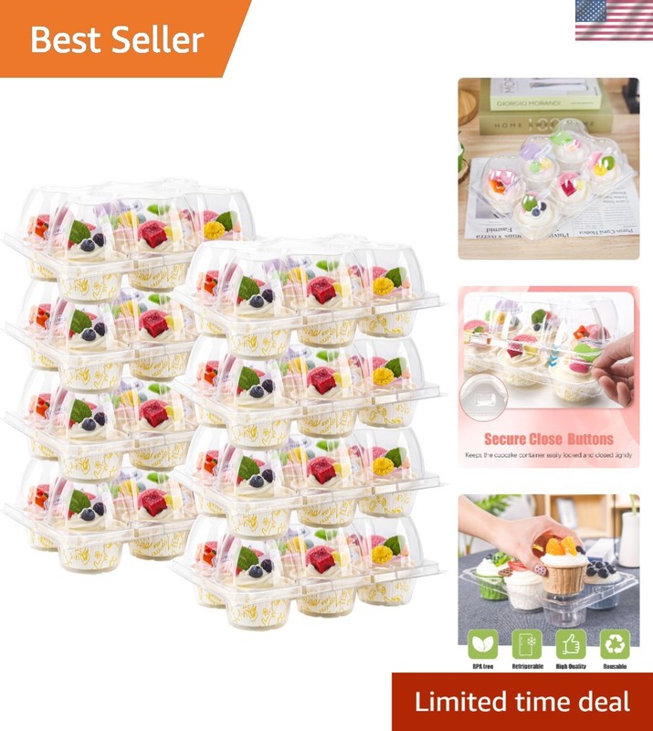 Clear Plastic Cupcake Containers – 360 Cupcake Capacity, Reusable Design