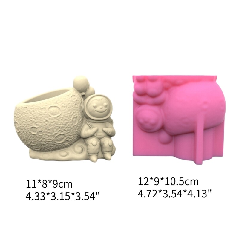 Concrete Mould Plant Pot Mold Sitting Astronaut Shaped for DIY Hand-Making Vase gallery