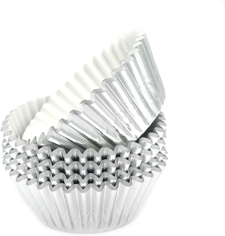 Standard Silver Foil Cupcake Liners Muffin Baking Cups for Party and More, 10... gallery