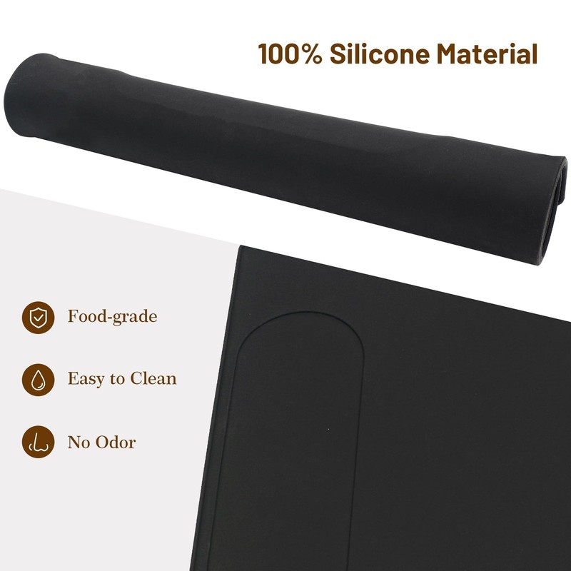 USEAMIE Silicone Mat Under Coffee Machine With Lip Automatic L, black gallery