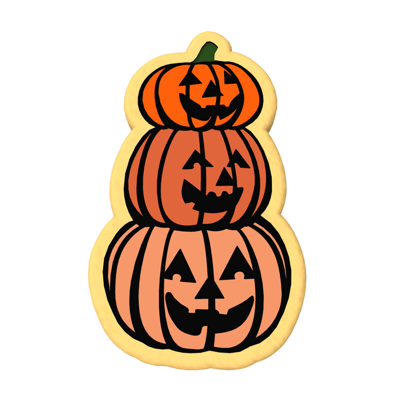 Pumpkins Stacked Cookie Cutter & Stamp | Halloween Fall Ghourds Pumpkin Tower gallery
