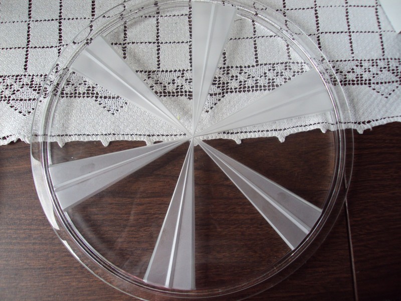 Cake Plate Frosted Windmill Design Or Use As A Candle Holder 12-1/2" Clear Glass gallery
