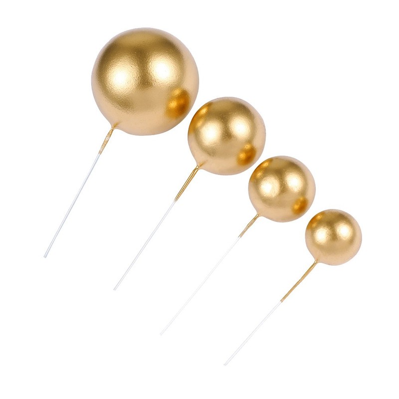 20Pcs Reusable Round Cupcake Topppers Golden Cake Picks for Dessert Decoration