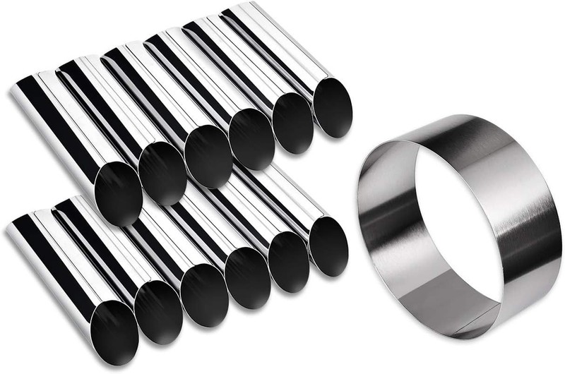 Cannoli Tubes Kit 12 Pieces Stainless Steel Canolli Shell Molds with Cake Rin... gallery