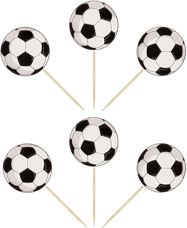 36Pcs Soccer Ball Cupcake Toppers Sports Theme Football Cupcake Food Toothpicks gallery