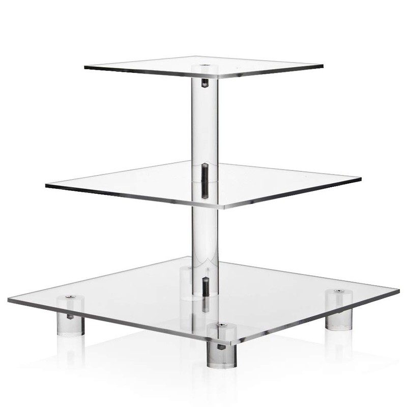 Acrylic Cupcake Stand, Clear Dessert Tower Holder Display with Base for Weddi…