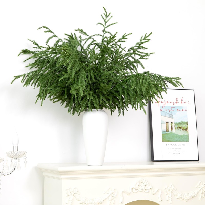 Tasruwat 10 Pcs 36 Inch Artificial Norfolk Pine Stems Faux Christmas Greenery gallery