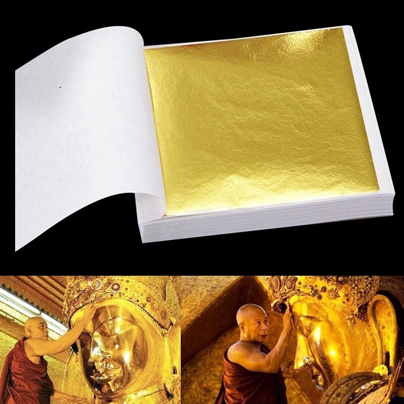 100pcs Gold Foils Leaf Art Design Crafts Frame Decorative Home Decor gallery