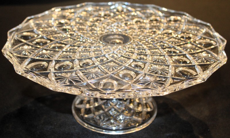 Beautiful Highly Decorated Glass Cake Plate